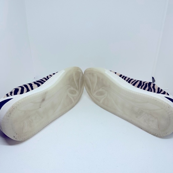 ZARA Zebra Print Court Sneakers/Shoes Cow Fur Leather - EU Size 37 - US Size 7 - Picture 4 of 5
